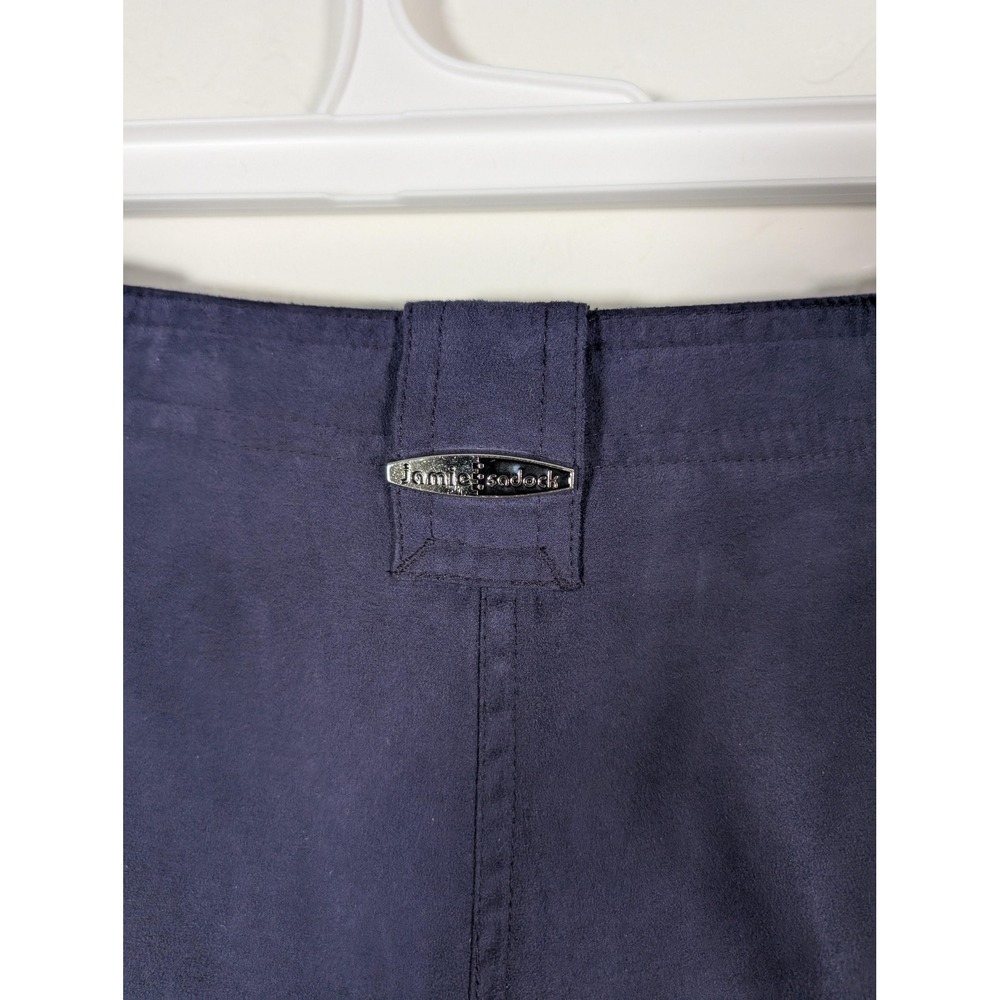 Jamie Sadock Shorts Womens 10 Faux Suede Navy Blue Zip Pocket Golf Activewear - Picture 6 of 11